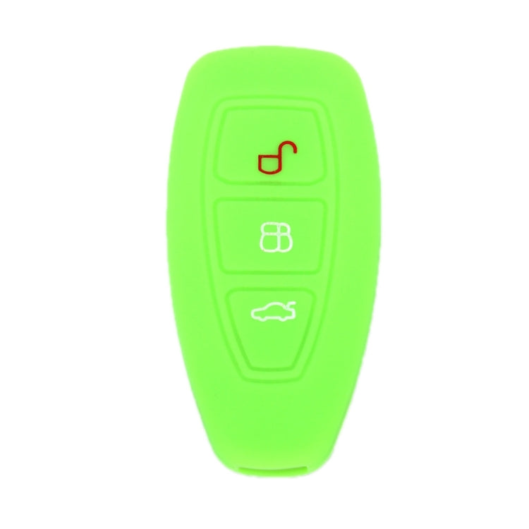 New green folding three-button key protect cover, silicone-style case with key icons