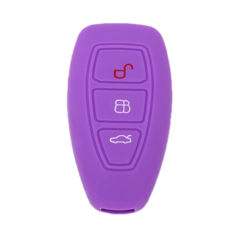 Purple folding three-button key protect cover, silicone-style case with key icons