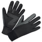 Black cycling gloves with open fingertips and patterned grip palm panels