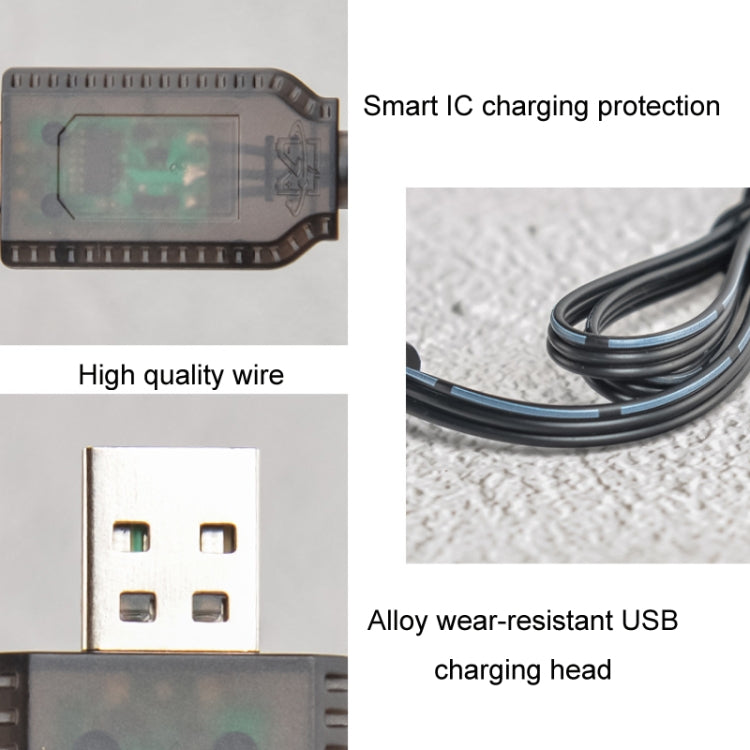 Smart IC protection USB charger with wear-resistant metal USB head and black wire