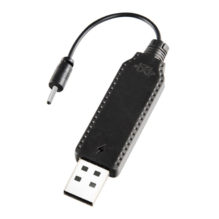 USB charging cable with 2.0 straight plug and black connector housing