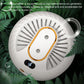 White humidifier with circular air vents and orange-edged nozzle panel detail