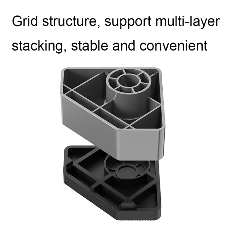 Grey multi-layer floor pad with internal grid channels and stacked support base