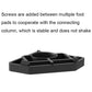 Black appliance floor pad base with central circular post and connection tabs
