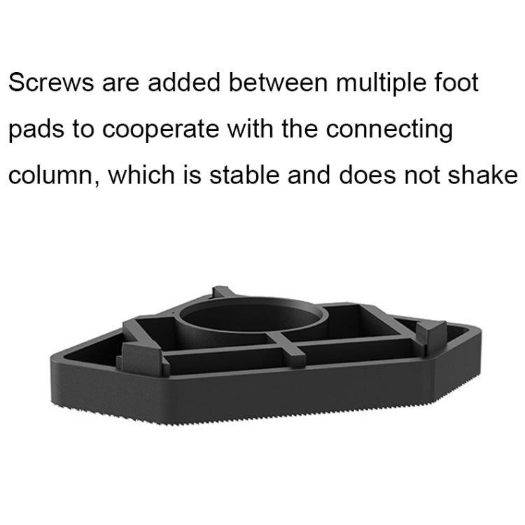 Black appliance floor pad base with central circular post and connection tabs