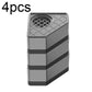 Set of 4 grey multi-layer appliance floor pads with stacked bands and top vent grille
