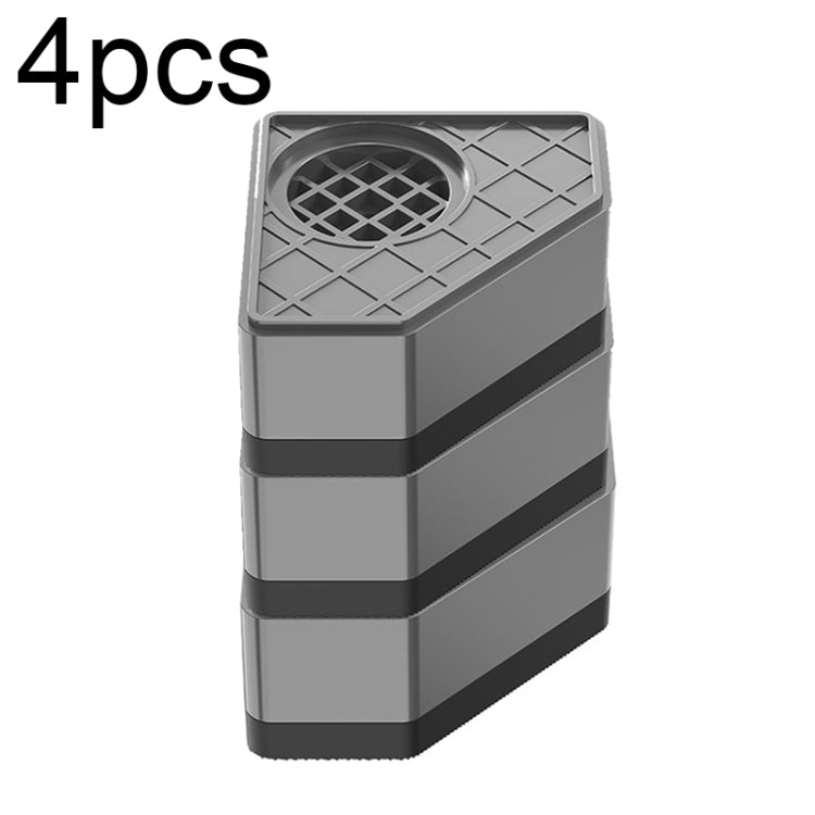Set of 4 grey multi-layer appliance floor pads with stacked bands and top vent grille