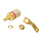Gold-plated 4mm banana plug terminal kit with spade lug, nut, and washer ring pieces