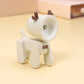 Cream cartoon mini table night light with dark-brown antler details and rotating head.