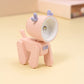 Rechargeable cartoon night light desk lamp, light pink body with blue ears and spotlight