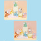 Rechargeable cartoon night light desk ornament set, multiple character lamps on display