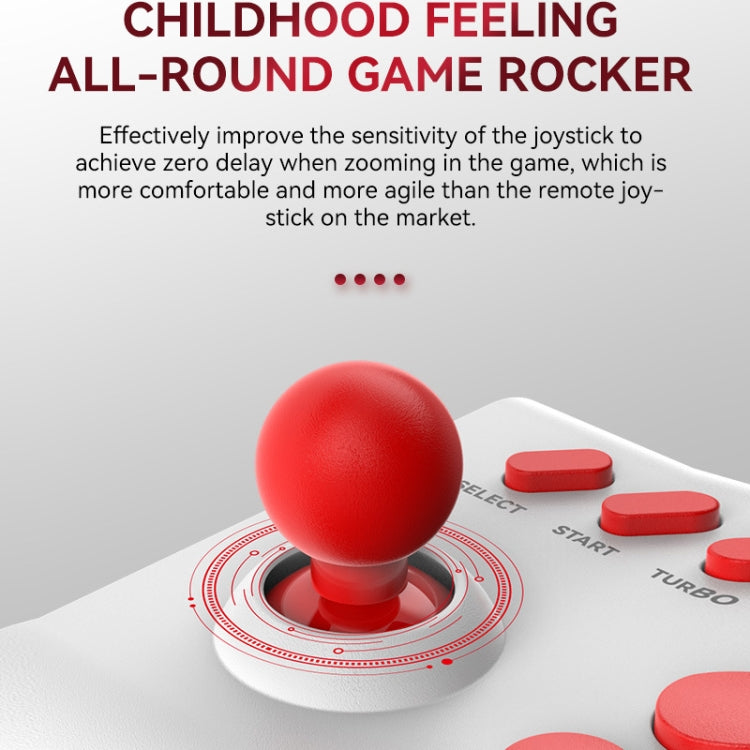White joystick gamepad with large red ball top and red action buttons
