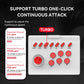 White and red joystick gamepad with red button cluster and left rocker joystick