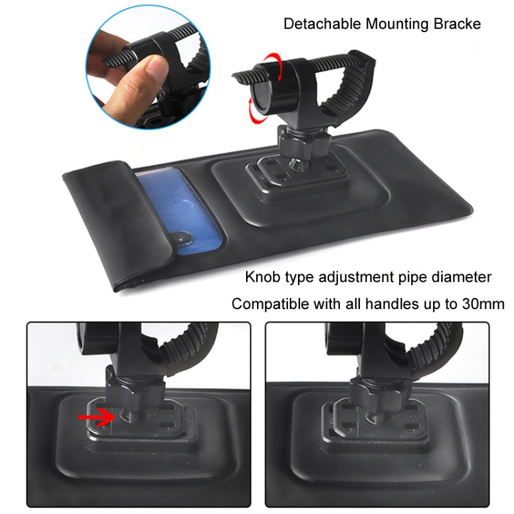 Black detachable bike phone mounting bracket with adjustable knob and base plate
