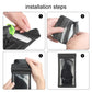 Installation steps for black waterproof phone bracket with sealing cover and mounting base