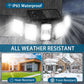 Solar LED outdoor wall light with motion sensor, bright four-panel LED array and solar top