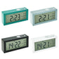 Multicolor bedside digital alarm clock set with green LCD time and date