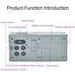 Digital alarm clock underside showing buttons, battery compartment, and volume controls