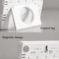 White magnetic digital clock with support leg and button controls visible
