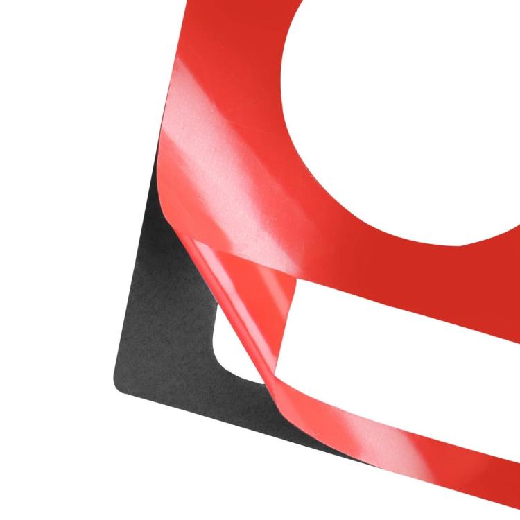 Red carbon-fiber curved sticker cutout piece for CD panel trim