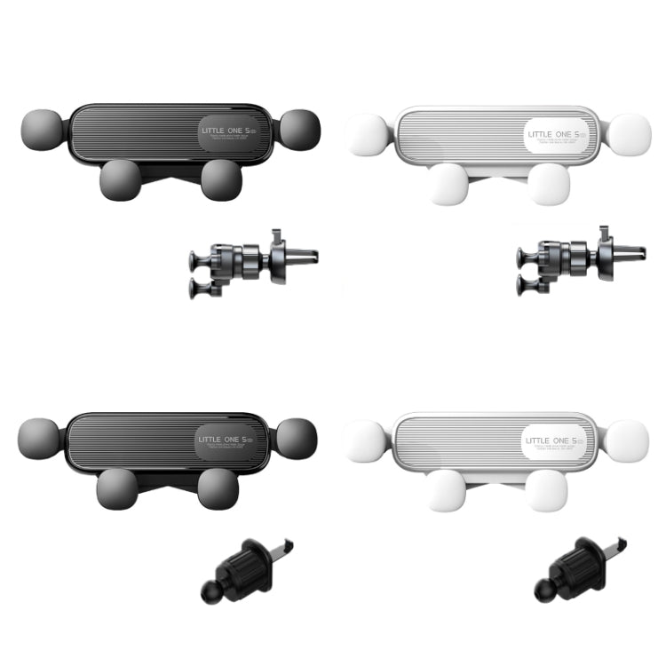 Black and white air-vent phone holders with eagle beak clamps and spiral clips
