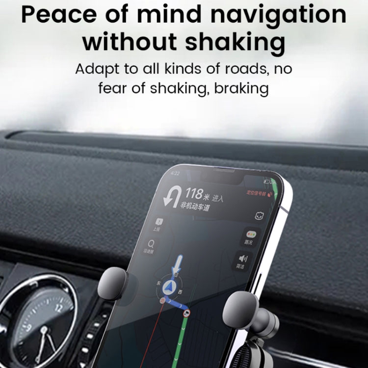 Dashboard-mounted air-vent phone holder keeping a smartphone steady