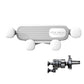 White gravity air-vent phone holder with rounded clamp feet, eagle beak mouth design