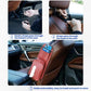 Car seat tissue holder with elastic straps shown for securing to the seat