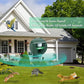 Dark green outdoor ultrasonic and sonic repeller device with label and sensor window