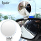 Car blind-spot auxiliary rearview mirror with white round frame and mounting bracket