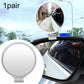 Car blind-spot auxiliary rearview mirror with silver round frame and mounting bracket