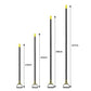 Adjustable stirrup weeding hoe with telescoping black poles and yellow top caps