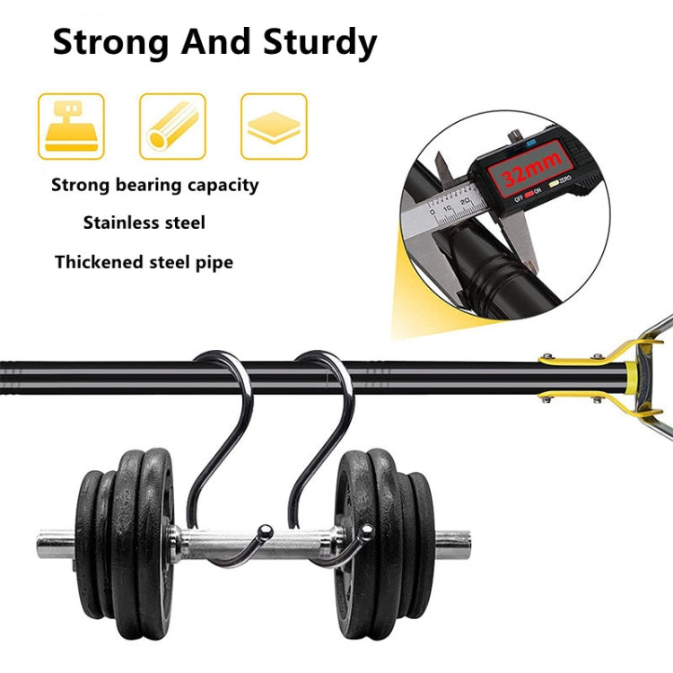Heavy-duty metal handle weeding tool with black weight frame and curved support