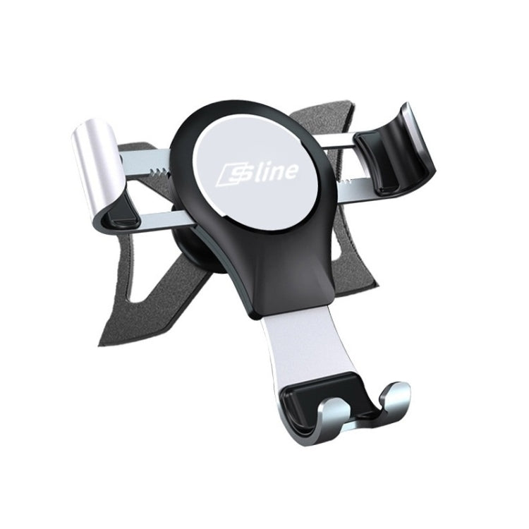 Magnetic phone holder with silver and black mount, circular Sline center pad