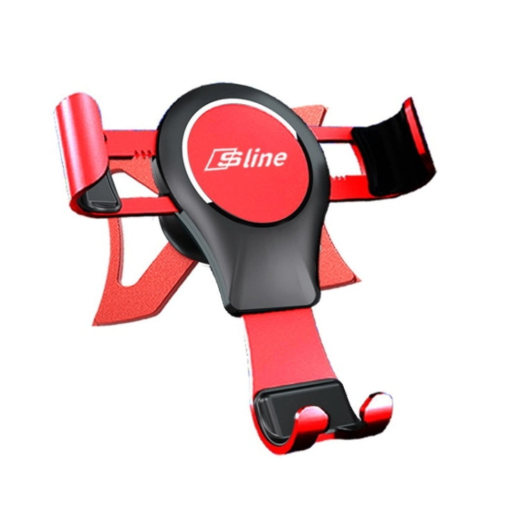 Red magnetic phone holder with black circular Sline pad and cradle arms