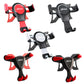 Magnetic phone holders in red and black finishes, showing multiple mounting views