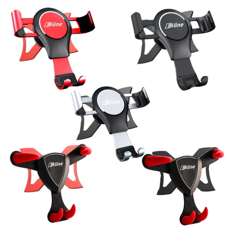 Magnetic phone holders in red and black finishes, showing multiple mounting views