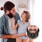 Black beard cover pouch inset showing elastic ruffled opening covering the beard and mouth