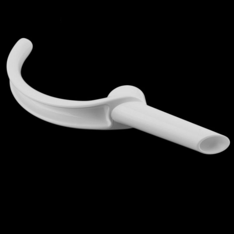 White curved bottle grabber with contoured grip for bottle mouth area