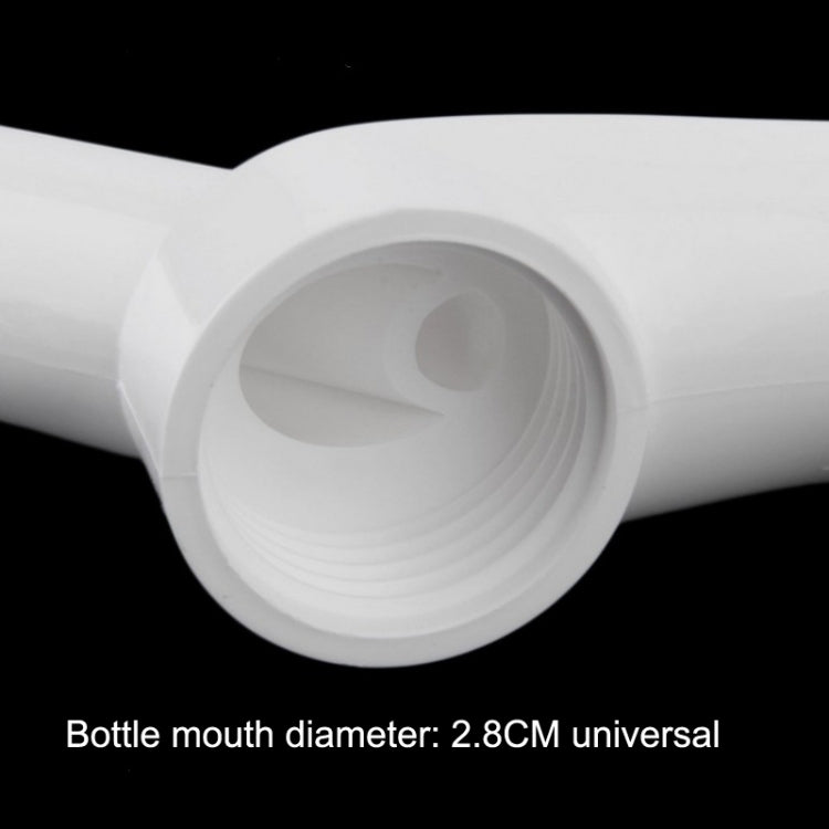 White universal bottle gripper head with circular mouth opening