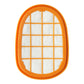 Orange-framed vacuum cleaner filter with white pleated media
