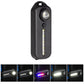 Black compact bike tail light with round lens and vertical light strip