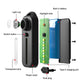 Black tail light with transparent lens, switch button, and Type-C charging port