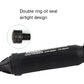 Anti-static desoldering pump close-up, black nozzle with oil-seal ring detail