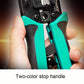 Two-color stop-handle grips on network crimping pliers with visible jaws