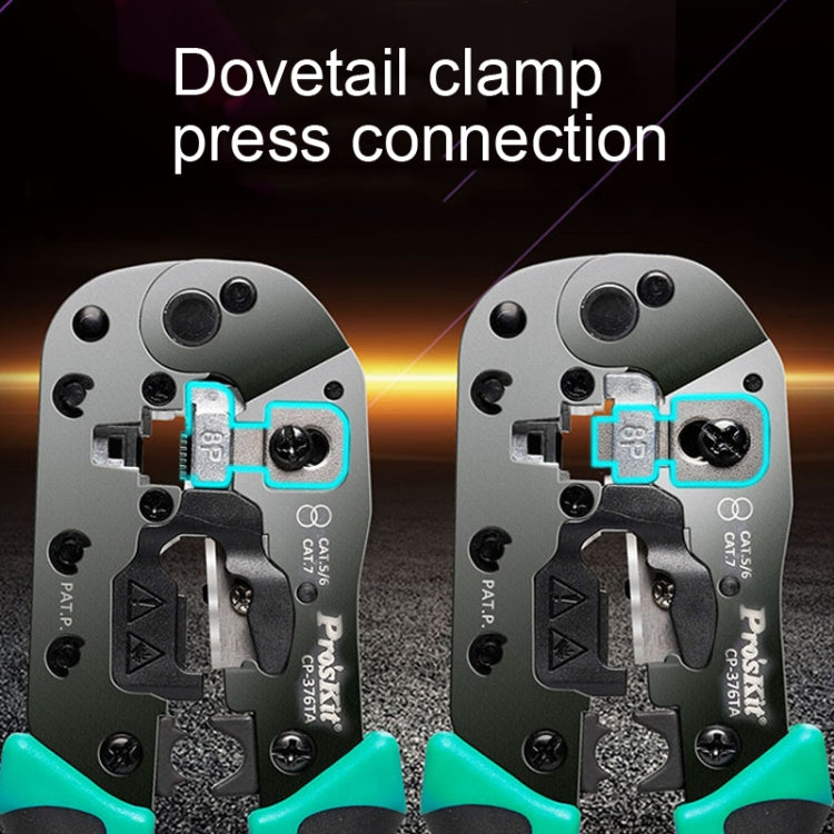 Network crimping pliers with dovetail clamp press connection jaw area