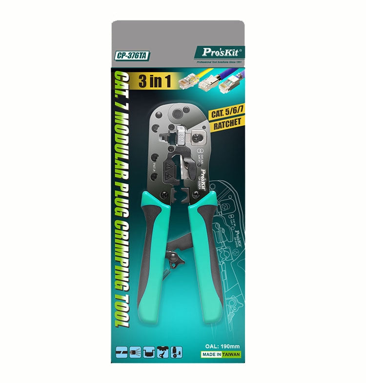 Pro'sKit 3-in-1 network crimping pliers blister pack, model CP-376TA