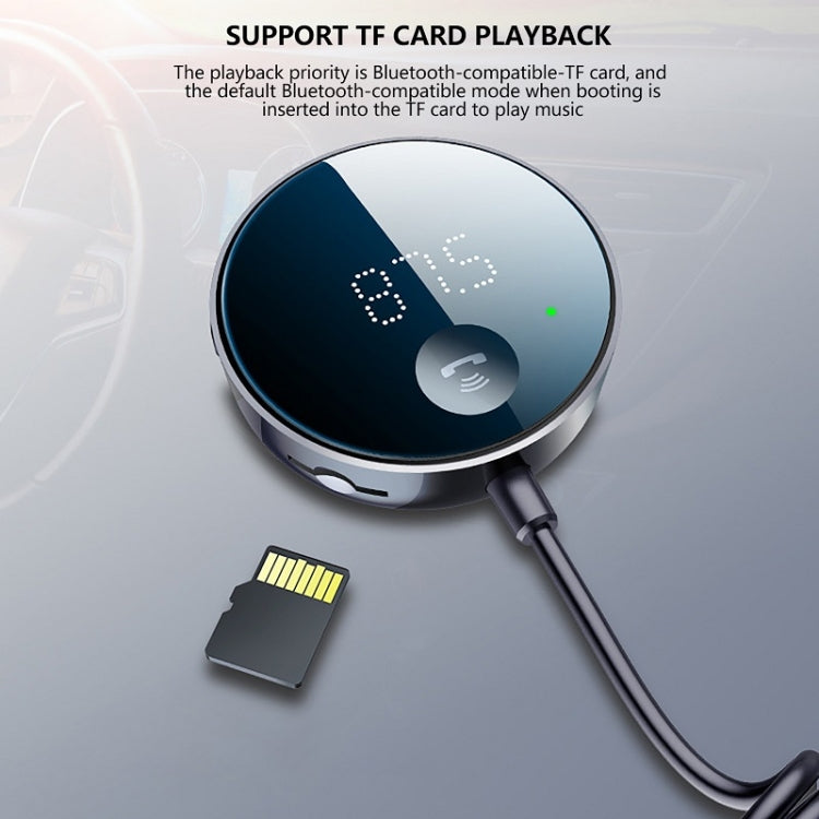 Car Bluetooth receiver with TF card playback slot and audio output cable