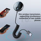 Car Bluetooth receiver with coiled cable and LED display for dual-phone connection