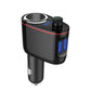 Black car cigarette lighter charger with blue LED slots and red stripe trim.